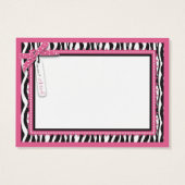 Zebra Print & Baby Carriage Gift Label Visitekaartje (Achterkant)