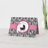 Zebra Print & Baby Carriage Kaart (Voorkant)