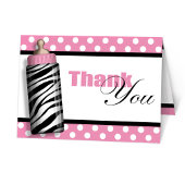 Zebra Print Baby flesje roze dank je kaarten