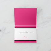 Zebra Print Baby flesje warmroze dank je kaarten (Binnen)