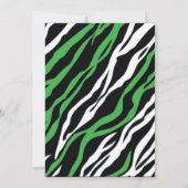 Zebra Print Baby shower Invitation - Green Kaart (Achterkant)