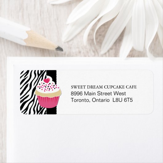 Zebra Print Bakery Return Address Label (Insitu)