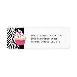 Zebra Print Bakery Return Address Label