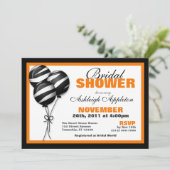 Zebra Print Ballonnen Sinaasappel Vrijgezellenfees Kaart (Staand voorkant)