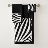 Zebra Print Bathroom Towel set Bad Handdoek (Insitu)