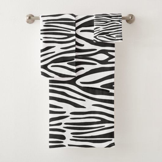 Zebra Print Bathroom Towel set Bad Handdoek (Insitu)