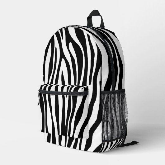 Zebra Print Bedrukte Rugzak (Achterkant Hoek Rechts)