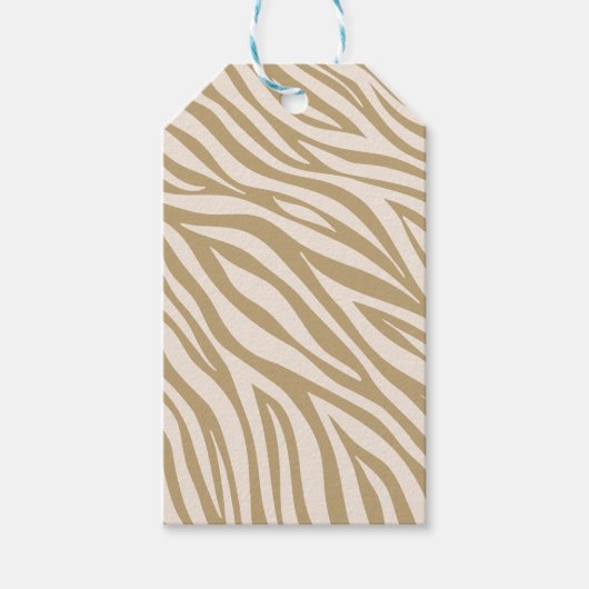Zebra Print-Beige Cadeaulabel (Voorkant)