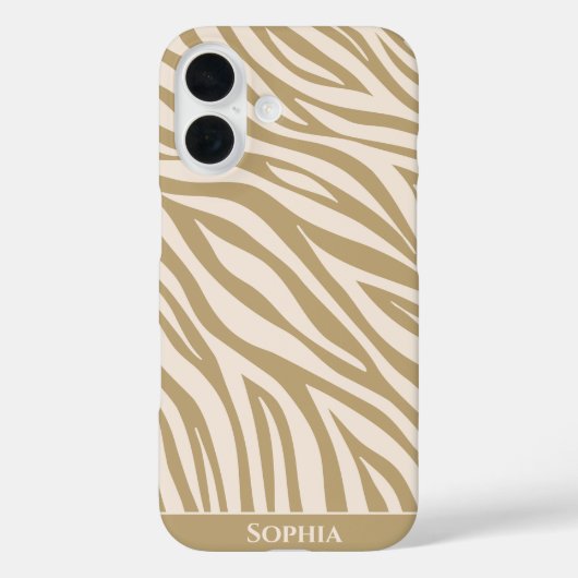 Zebra Print-Beige Case-Mate iPhone Case (Achterkant)