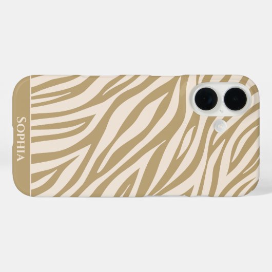 Zebra Print-Beige Case-Mate iPhone Case (Achterkant (horizontaal))