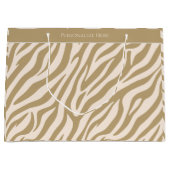 Zebra Print-Beige Groot Cadeauzakje (Voorkant)