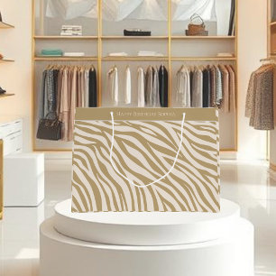 Zebra Print-Beige Groot Cadeauzakje