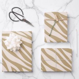 Zebra Print-Beige Inpakpapier Vel