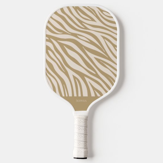 Zebra Print-Beige Pickleball Paddle (Achterkant)