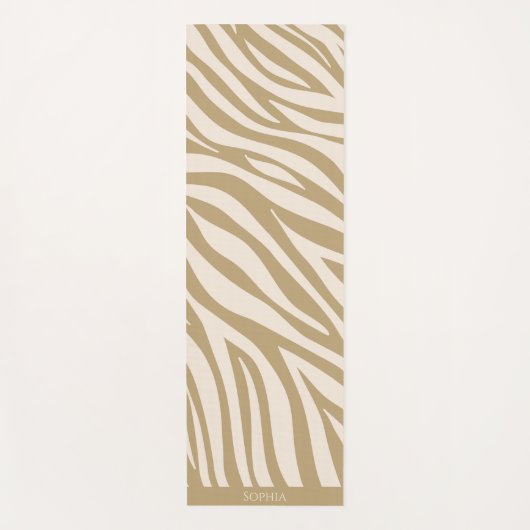 Zebra Print-Beige Yogamat (Voorkant)