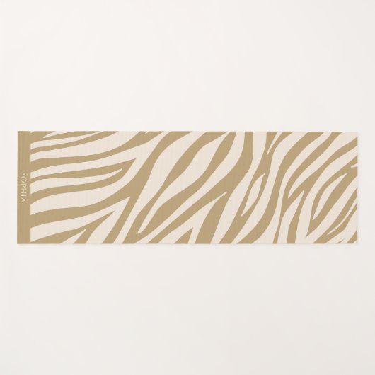 Zebra Print-Beige Yogamat (Voorkant (horizontaal))