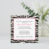 Zebra Print Birthday Kaart (Staand voorkant)
