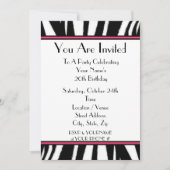Zebra Print Birthday Party Invitation Kaart (Voorkant)