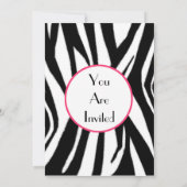 Zebra Print Birthday Party Invitation Kaart (Achterkant)