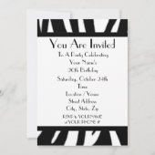 Zebra Print Birthday Party Invitation Kaart (Voorkant)