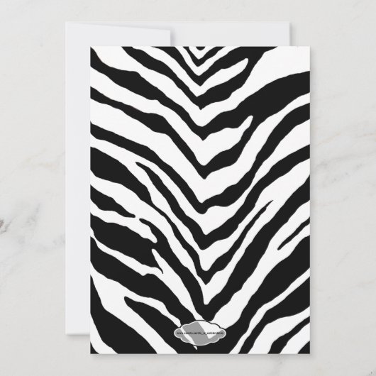 Zebra Print Birthday Party Invitation Kaart (Achterkant)