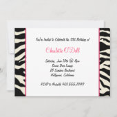 zebra print birthday party kaart (Voorkant)