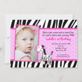 Zebra Print Birthday party Uitnodigingen (Voorkant)