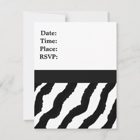 Zebra Print Birthday Uitnodiging (Achterkant)
