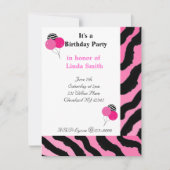 Zebra Print Birthday Uitnodiging (Voorkant)