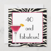 Zebra Print Birthday Uitnodiging (Achterkant)