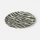 Zebra Print Black Ecru Striped Animal Safari Papieren Bordje (Gekanteld)
