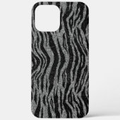 Zebra Print Black en Grey Silver Case-Mate iPhone Case (Achterkant)