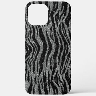 Zebra Print Black en Grey Silver Case-Mate iPhone Case