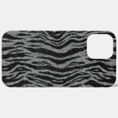Zebra Print Black en Grey Silver Case-Mate iPhone Case (Achterkant / Rechts)