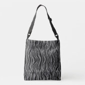 Zebra Print Black en Grey Silver Crossbody Tas (Achterkant)