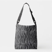 Zebra Print Black en Grey Silver Crossbody Tas (Voorkant)