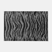 Zebra Print Black en Grey Silver Deurmat (Voorkant)