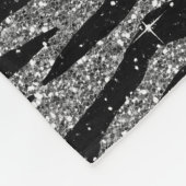 Zebra Print Black en Grey Silver Fleece Deken (Hoek)