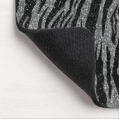 Zebra Print Black en Grey Silver Muismat (Hoek)