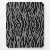 Zebra Print Black en Grey Silver Muismat (Voorkant)