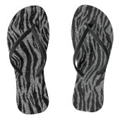 Zebra Print Black en Grey Silver Teenslippers (Voetbed)