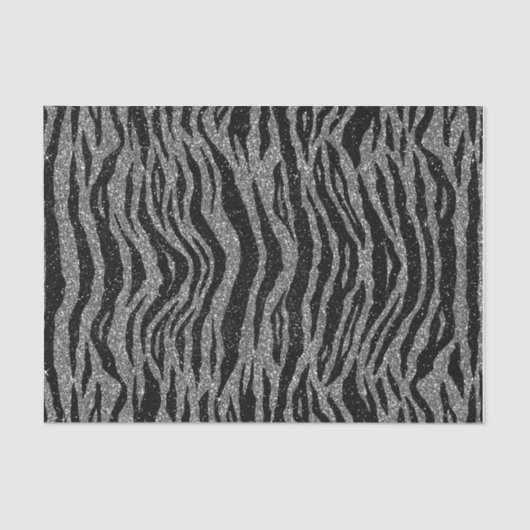 Zebra Print Black en Grey Silver Tissuepapier (Voorkant)