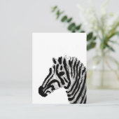 Zebra Print Black en White Stripes Briefkaart (Staand voorkant)