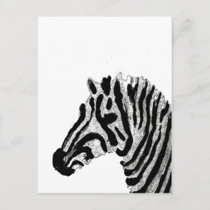 Zebra Print Black en White Stripes Briefkaart