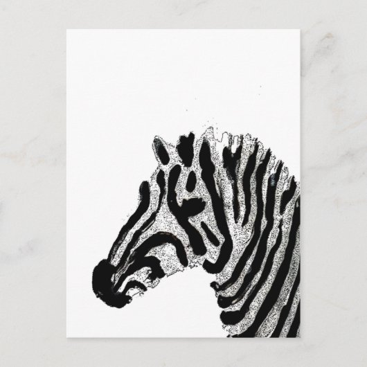 Zebra Print Black en White Stripes Briefkaart (Voorkant)