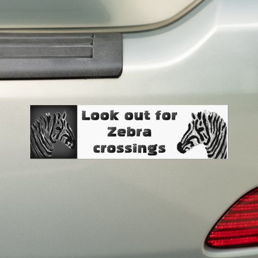 Zebra Print Black en White Stripes Bumpersticker (Op auto)