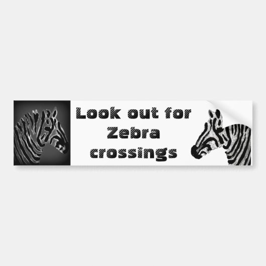 Zebra Print Black en White Stripes Bumpersticker (Voorkant)