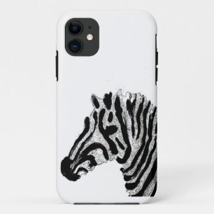 Zebra Print Black en White Stripes Case-Mate iPhone Case