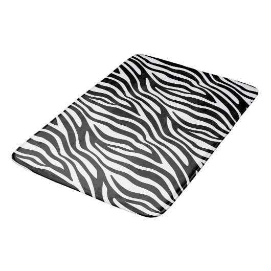 Zebra Print Black en White Stripes Pattern Badmat (Gekanteld)
