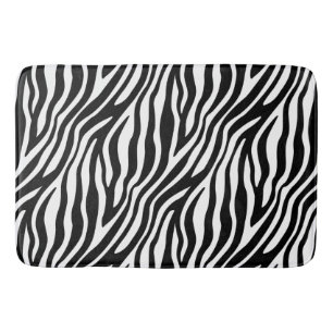 Zebra Print Black en White Stripes Pattern Badmat